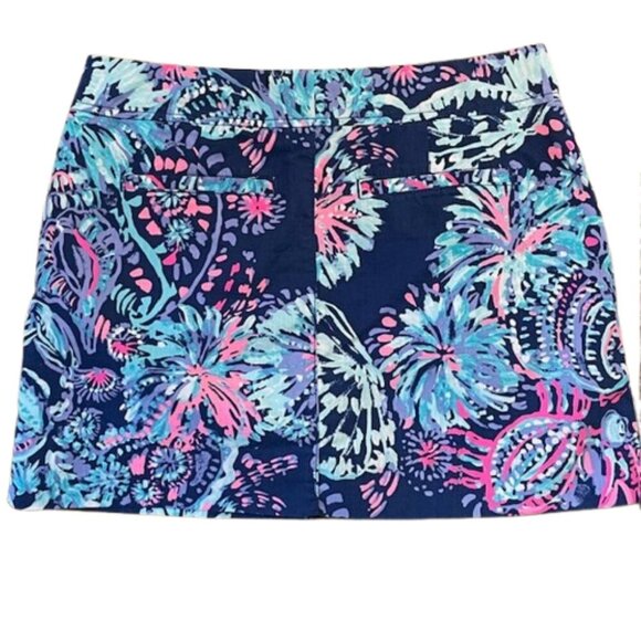 Lilly Pulitzer NICKI SKORT Shorts Deep Indigo Gypsea Girl Pink Blue Size 6 - Picture 3 of 6